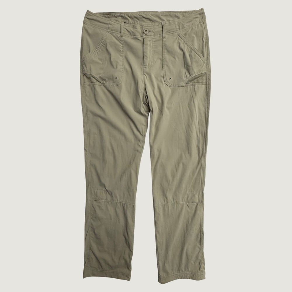 Columbia PFG Womens 10 Wake Roll Up Pants Khaki Fishing Hiking Stretch 1837851